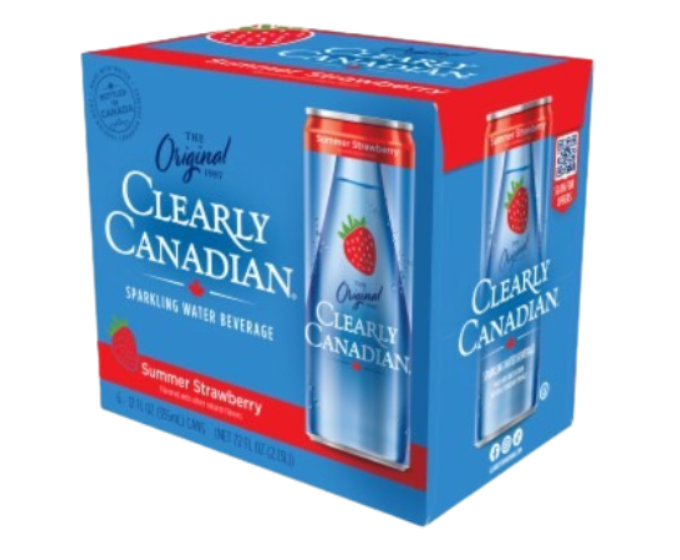 Clearly Canadian Summer Strawberry 12oz 6-Pack Can