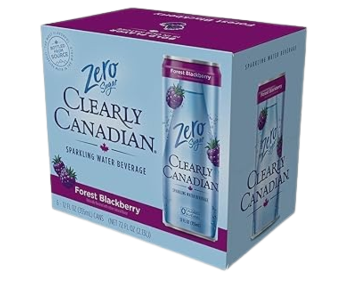 Clearly Canadian Zero Sugar Forest Blackberry 12oz 6-Pack Can