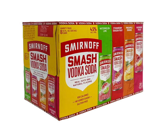Smirnoff Smash Vodka Soda Variety 12oz 8-Pack Can