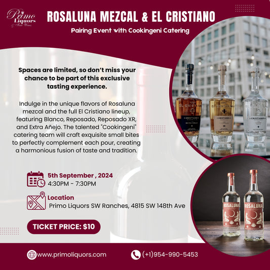 Rosaluna Mezcal & El Cristiano Pairing Event with Cookingeni Catering