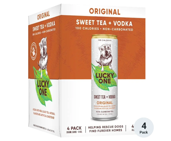 Lucky One Original Sweet Tea Vodka 12oz 4-Pack Can