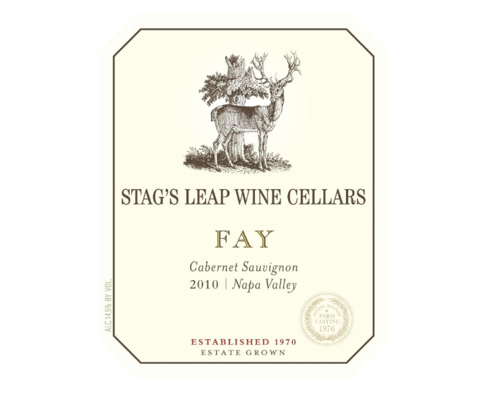 Stags Leap Cabernet Sauv Fay 2010 750ml (Scan Correct Vintage)