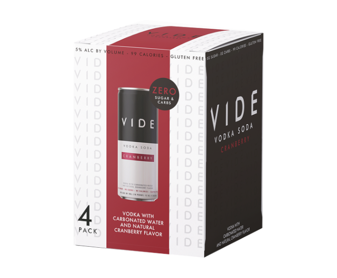 Vide Cranberry Vodka Soda 12oz 4-Pack Can