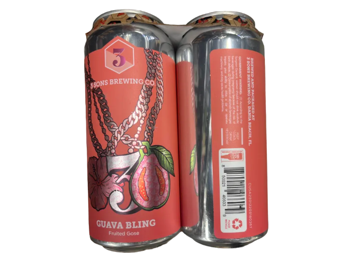 Three Sons Guava Bling 16oz 4-Pack Can (Scan Correct Item)