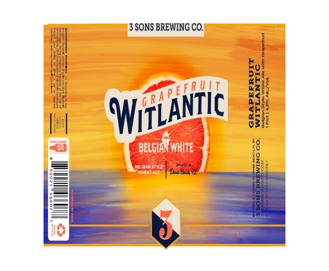 Three Sons Grapefruit Witlantic 16oz 4-Pack Can