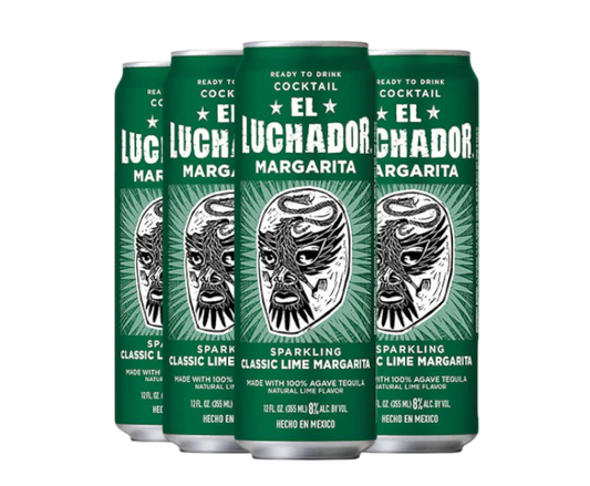 El Luchador Classic Lime Margarita 355ml 4-Pack Can