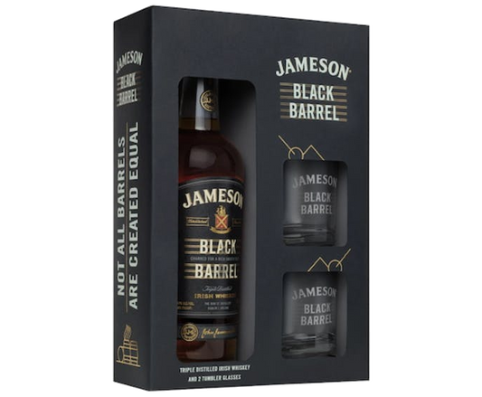 Jameson Black Barrel Gift Set 750ml (With 2 Glasses)