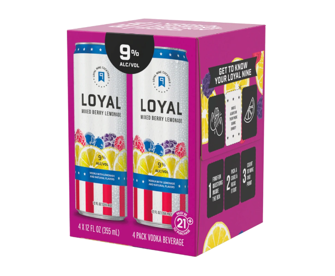 Loyal 9 Mixed Berry Lemonade 355ml 4-Pack Can