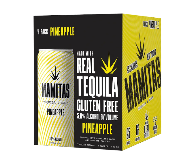 Mamitas Tequila & Soda Pineapple 12oz 4-Pack Can