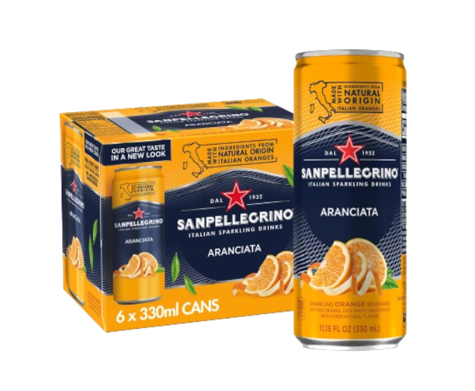 San Pellegrino Aranciata 330ml 6-Pack Can