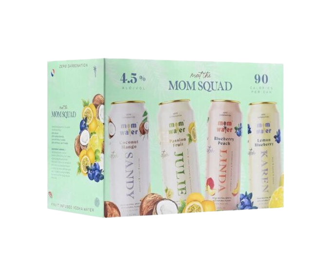 Mom Water Mom Squad Vacation Mode Variety Pack 12oz 8-Pack Can