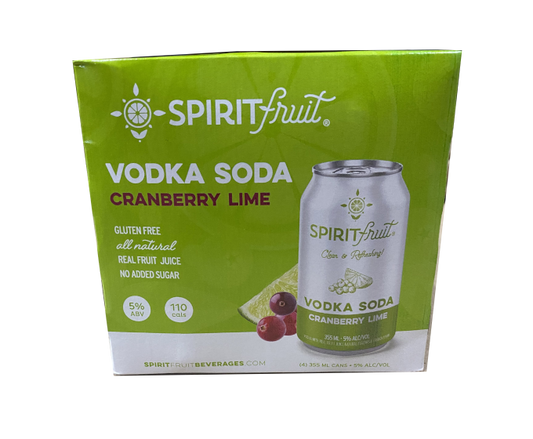 Spiritfruit Sparkling Cranberry Lime With Vodka 12oz 4-Pack Can