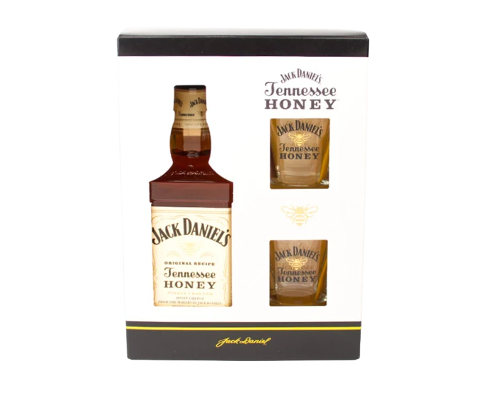 Jack Daniels Honey Gift Set 750ml (With 2 Glass)